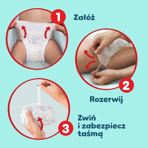 Zdjęcie produktu - 4 Pampers Premium Care Pants 7 Pieluchomajtki 15 kg+, 27 szt.
