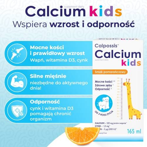 Miniaturka artykułu - #1 DOMOWA APTECZKA Calpossis Calcium Kids płyn, 165 ml
