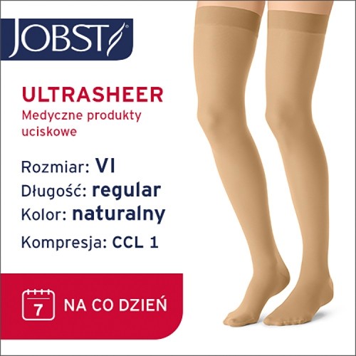 Miniaturka artykułu - #0 JOBST ULTRASHEER pończochy uciskowe długie CCL1 naturalny, rozmiar 6 ZP