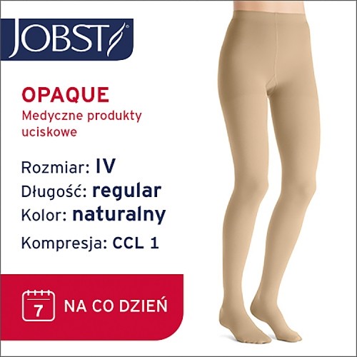 Miniaturka artykułu - #0 JOBST OPAQUE rajstopy uciskowe CCL1 naturalny, rozmiar 4 ZP