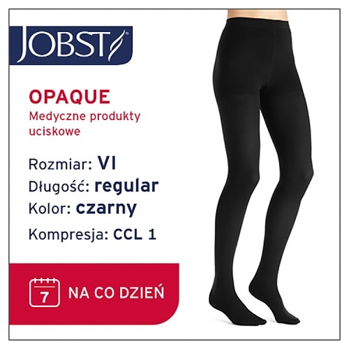 Miniaturka artykułu - #0 JOBST OPAQUE rajstopy uciskowe CCL1 czarne, rozmiar 6 ZP
