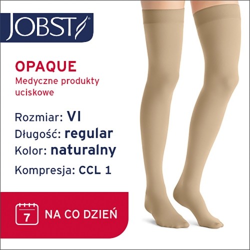 Miniaturka artykułu - #0 JOBST OPAQUE pończochy uciskowe długie CCL1 naturalny, rozmiar 6 ZP