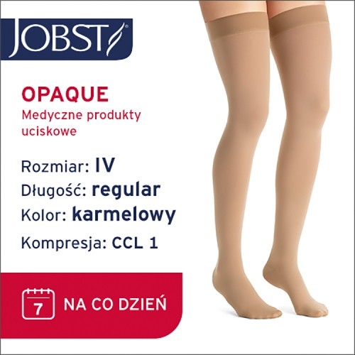 Miniaturka artykułu - #0 JOBST OPAQUE pończochy uciskowe długie CCL1 karmelowy, rozmiar 4 ZP