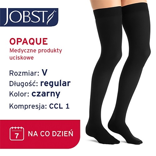 Miniaturka artykułu - #0 JOBST OPAQUE pończochy uciskowe długie CCL1 czarny, rozmiar 5 ZP