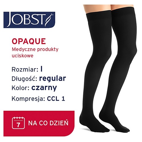 Miniaturka artykułu - #0 JOBST OPAQUE pończochy uciskowe długie CCL1 czarny, rozmiar 1 ZP