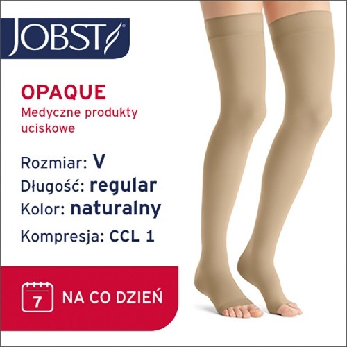 Miniaturka artykułu - #0 JOBST OPAQUE pończochy uciskowe długie CCL1 naturalny, rozmiar 5 OP