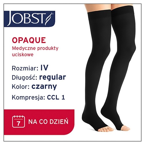 Miniaturka artykułu - #0 JOBST OPAQUE pończochy uciskowe długie CCL1 czarny, rozmiar 4 OP