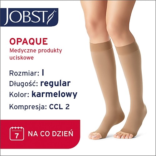 Miniaturka artykułu - #0 JOBST OPAQUE podkolan&oacute;wki uciskowe długie CCL2 karmelowy, rozmiar 1 OP