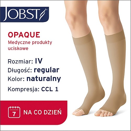 Miniaturka artykułu - #0 JOBST OPAQUE podkolan&oacute;wki uciskowe długie CCL1 naturalny, rozmiar 4 OP