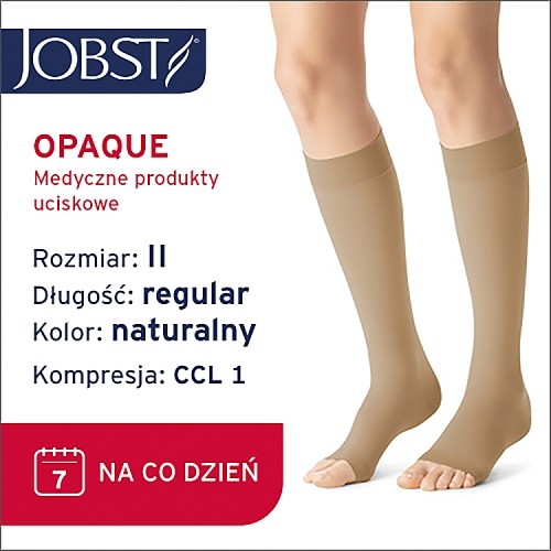 Miniaturka artykułu - #0 JOBST OPAQUE podkolan&oacute;wki uciskowe długie CCL1 naturalny, rozmiar 2 OP