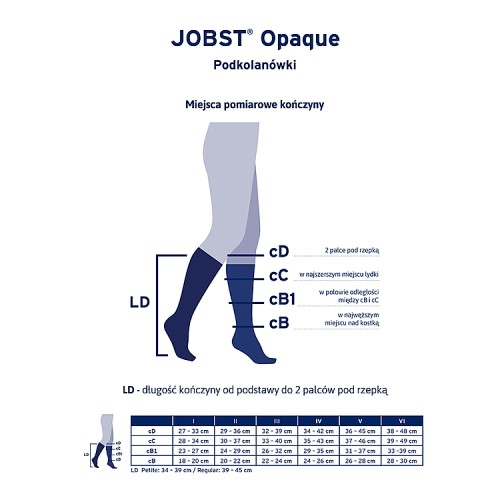 Zdjęcie produktu - 2 JOBST OPAQUE podkolan&oacute;wki uciskowe długie CCL1 czarny, rozmiar 4 OP