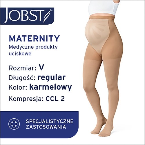 Miniaturka artykułu - #0 JOBST MATERNITY OPAQUE rajstopy uciskowe CCL2 karmelowy, rozmiar 5 ZP