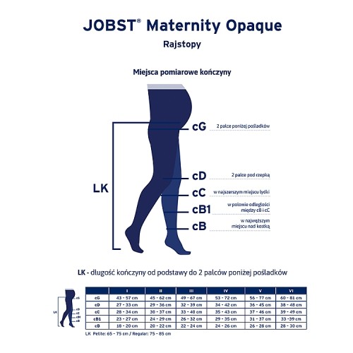 Zdjęcie produktu - 2 JOBST MATERNITY OPAQUE rajstopy uciskowe CCL2 czarny, rozmiar 5 ZP