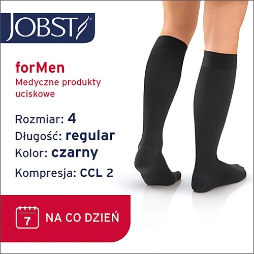 Miniaturka artykułu - #0 JOBST FORMEN EXPLORE podkolan&oacute;wki uciskowe CCL2 czarny, rozmiar 4 ZP