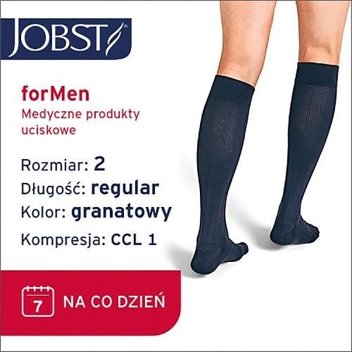Miniaturka artykułu - #0 JOBST FORMEN EXPLORE podkolan&oacute;wki uciskowe CCL1 granatowy, rozmiar 2 ZP
