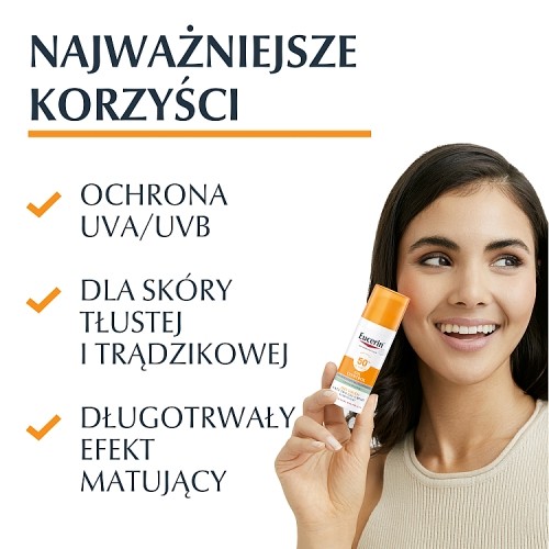 Miniaturka artykułu - #0 Eucerin Oil Control Żel-krem koloryzujący do cery trądzikowej SPF50 - jasny, 50 ml