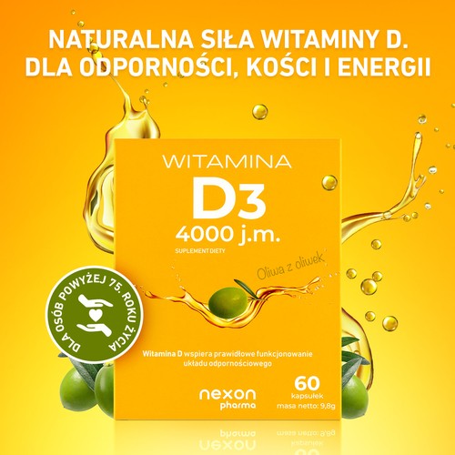 Miniaturka artykułu - #1 Witamina D3 4000 j.m., 60 kaps.