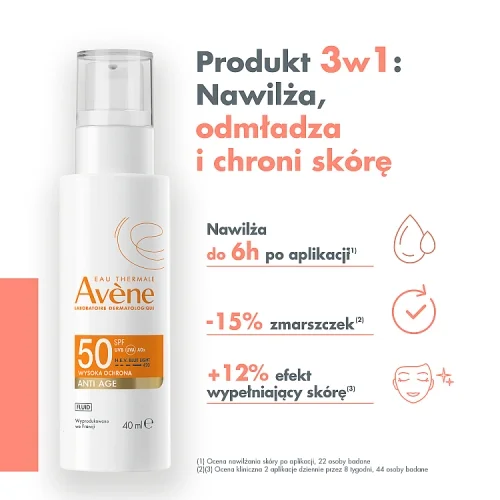 #1 – AVENE Fluid Anti-Age SPF50 Fluid przeciwsłoneczny do cery dojrzałej, 40 ml