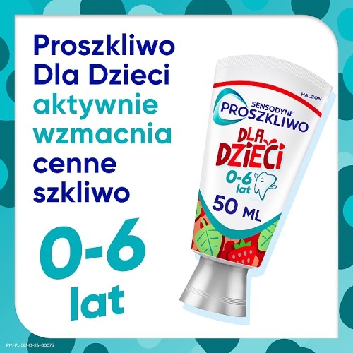Miniaturka artykułu - #0 Sensodyne Proszkliwo Pasta do zęb&oacute;w z fluorem dla dzieci truskawkowa, 50 ml