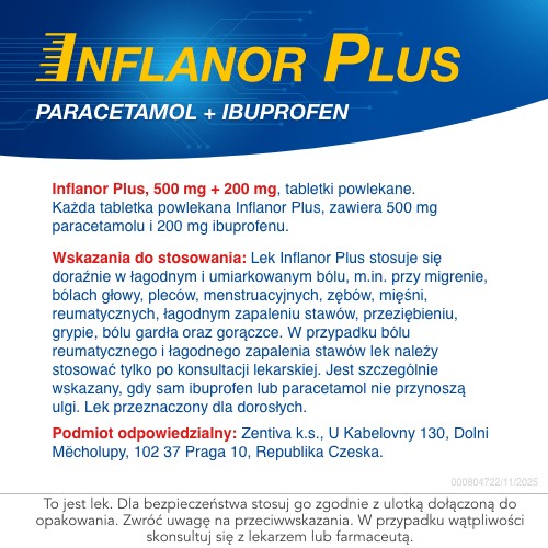 Zdjęcie produktu - 8 Inflanor Max ibuprofen 400 mg, 50 tabletek
