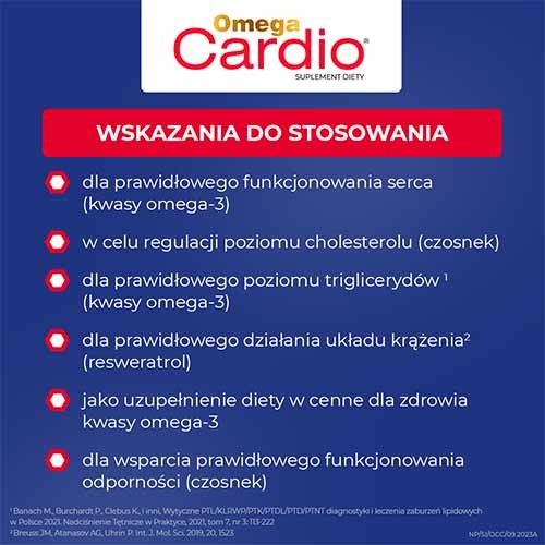 Zdjęcie produktu - 3 OMEGA CARDIO + czosnek, 60 kapsułek       