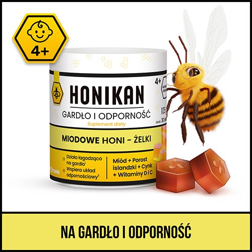 Miniaturka artykułu - #0 Honikan Gardło i Odporność Miodowe Honi - żelki, 30 szt.