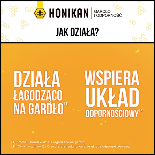 Zdjęcie produktu - 4 Honikan Gardło i Odporność Miodowe Honi - żelki, 30 szt.