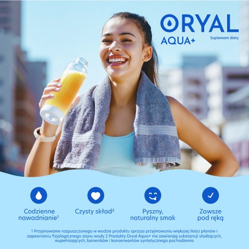 Miniaturka artykułu - #1 Oryal Aqua Elektrolity o smaku ananas-kokos-mango, 14 sasz.