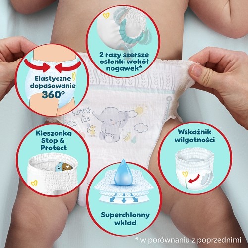 Zdjęcie produktu - 3 Pampers Premium Care Pants 4 Pieluchomajtki 9-15 kg, 114 szt.