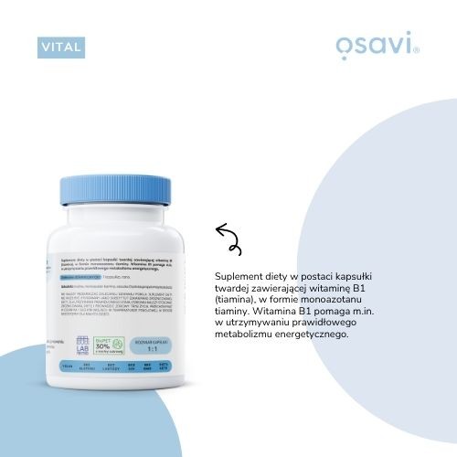 Zdjęcie produktu - 3 Osavi Witamina B1 100 mg, 60 kaps.