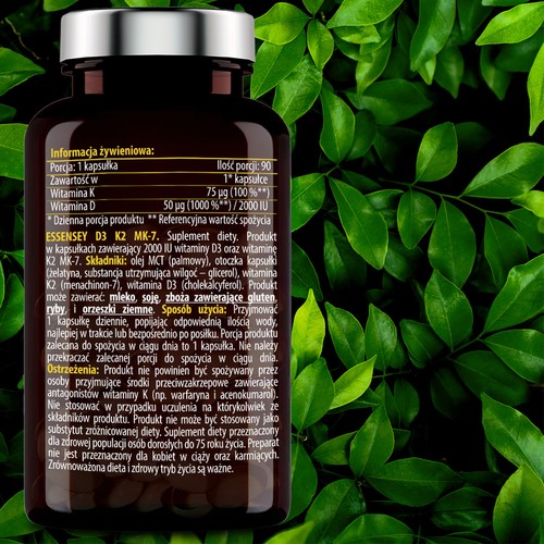 Zdjęcie produktu - 4 Essensey Witamina D3 + K2 MK-7, 90 kaps.