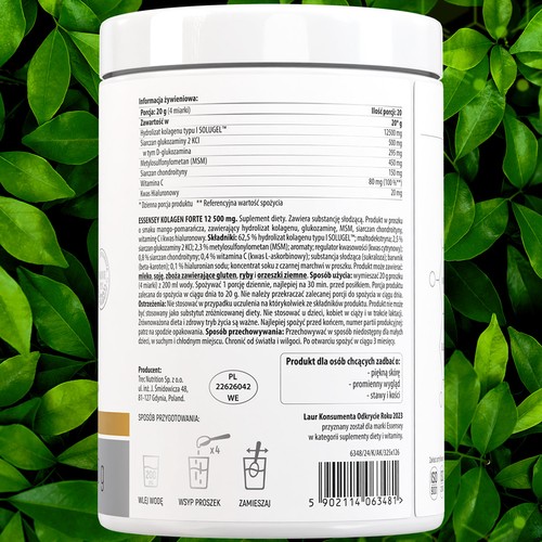 Zdjęcie produktu - 2 Essensey Kolagen Forte 12500 mg smak mango-pomarańcza, 400 g