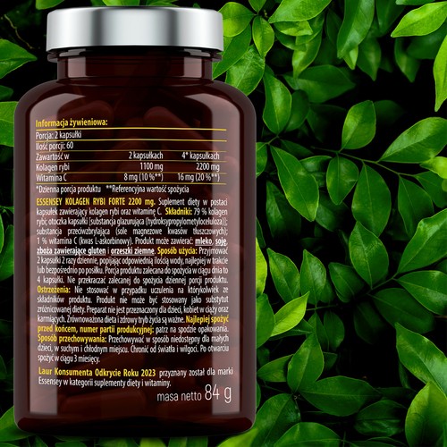Zdjęcie produktu - 4 Essensey Kolagen Rybi Forte 2200 mg, 120 kaps.