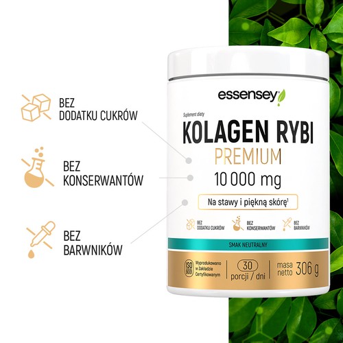 Miniaturka artykułu - #1 Essensey Kolagen Rybi Premium 10000 mg smak neutralny, 306 g