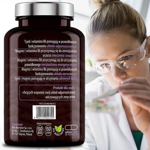 Zdjęcie produktu - 3 Essensey Magnez + Cynk + Witamina B6, 90 kaps.
