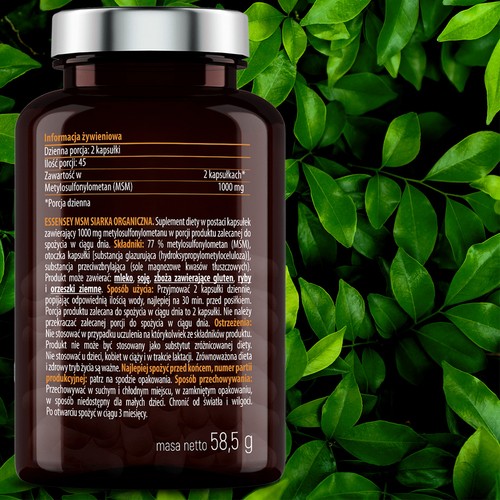 Zdjęcie produktu - 4 Essensey Siarka Organiczna MSM, 90 kaps.