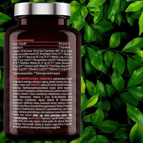 Zdjęcie produktu - 4 Essensey MultiVit dla niego + Korzeń Maca, 90 kaps.