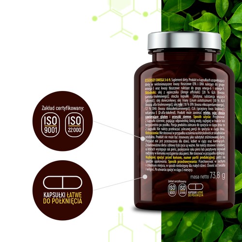 Miniaturka artykułu - #1 Essensey Omega 3-6-9, 90 kaps.