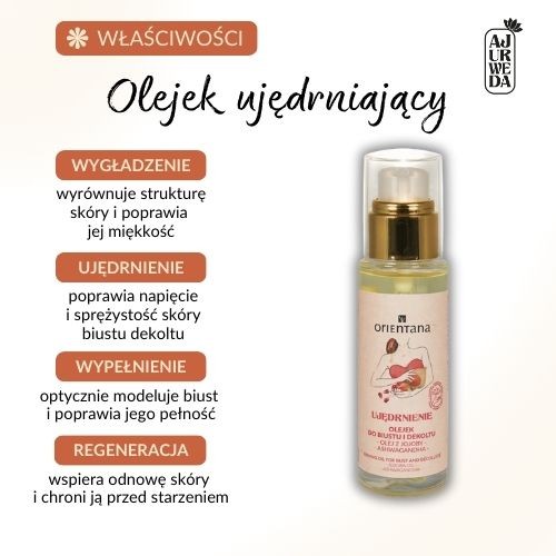 Miniaturka artykułu - #0 Orientana Olejek do pielęgnacji biustu i dekoltu z olejem jojoba i ashwagandhą, 30 ml