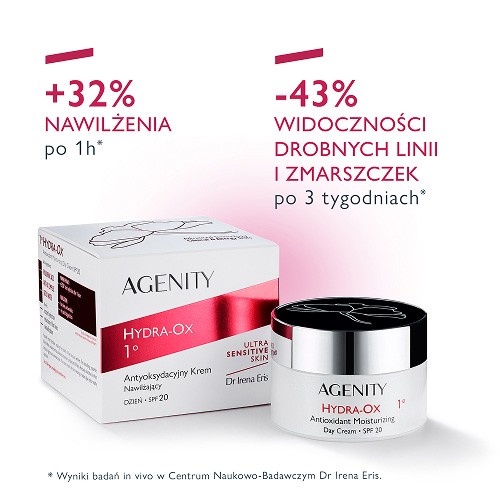 Miniaturka artykułu - #0 Agenity Hydra-Ox Antyoksydacyjny krem nawilżający na dzień SPF 20, 50 ml