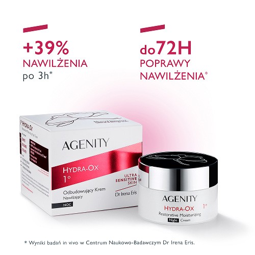 Miniaturka artykułu - #0 Agenity Hydra-Ox Odbudowujący krem nawilżający na noc, 50 ml