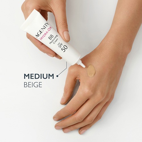 Miniaturka artykułu - #1 Agenity Hydra-Ox BB Krem nawilżający na dzień SPF50, 20 Medium Beige, 30 ml