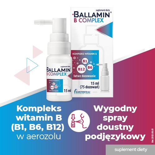 Miniaturka artykułu - #0 Ballamin B Complex Witaminy z grupy B spray, 15 ml