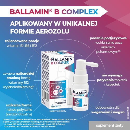 Miniaturka artykułu - #1 Ballamin B Complex Witaminy z grupy B spray, 15 ml