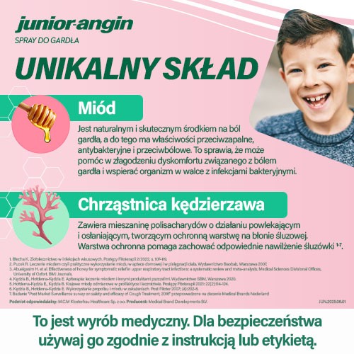 Zdjęcie produktu - 2 Junior-angin Spray do gardła o smaku wiśniowym, 20 ml