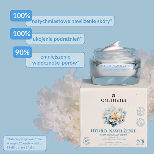 Miniaturka artykułu - #1 Orientana Hydro-Nawilżenie Krem regulujący sebum Tremella Niacynamid Pore out, 50 ml