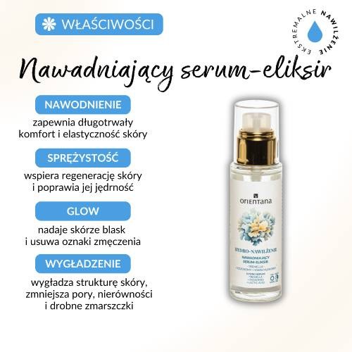 Miniaturka artykułu - #0 Orientana Hydro-Nawilżenie Nawadniający Serum-Eliksir Tremella Egzosomy Kwas mlekowy, 30 ml