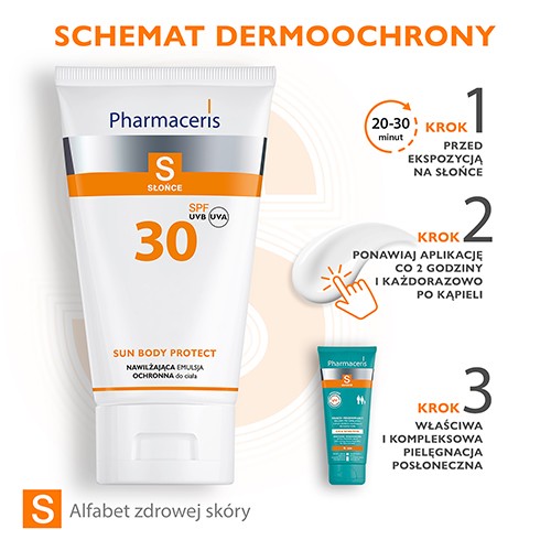 Zdjęcie produktu - 3 PHARMACERIS S SUN PROTECT Nawilżająca emulsja do opalania SPF30 - 150 ml