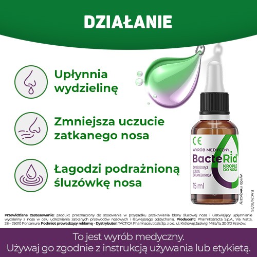 Zdjęcie produktu - 2 BacteRid krople do nosa, 15 ml