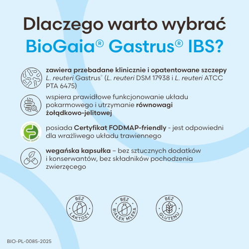 Miniaturka artykułu - #1 Biogaia Gastrus IBS, 60 kaps.
